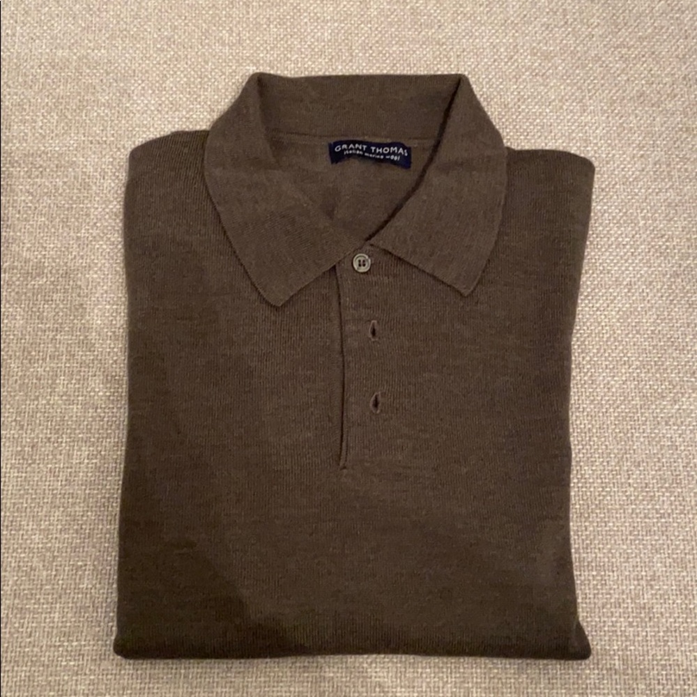 Grant Thomas merino wool sweater- olive